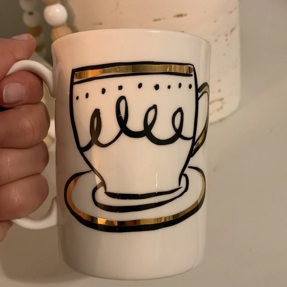 Kate Spade New York Lenox crème de la crème Mug white gold coffee daisy‎ place